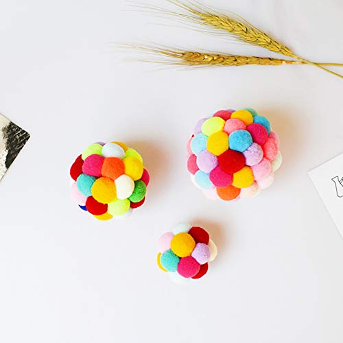 mewmewcat Brinquedos de bola de gato Brinquedos de pelúcia com sino colorido bonito brinquedo de bol