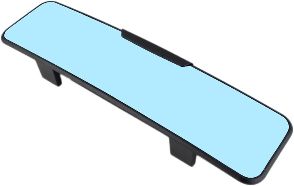 11" Blue Anti Glare HD Convex Car Rear View Mirror, Universal Interior Clip on Wide Angle RearView Mirror to Reduce Blind Spot for Cars SUV Trucks (Blue Mirror/Anti Glare, 11" Oblong)