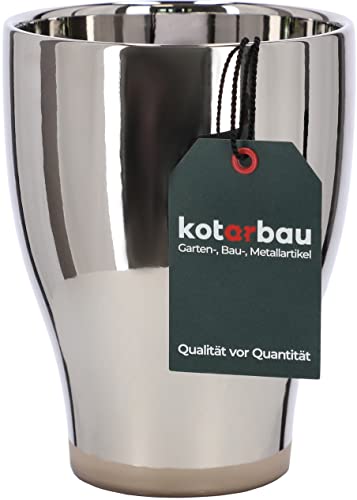 KOTARBAU® Keramik-Blumentof Tulpe für Orchideen Glänzend Silber ⌀ 13 cm Pflanztopf