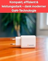 Verbatim Essentials GaN Ladegerät 65W 2X USB-C USB-A PD 3.0 QC 3.0 Weiß – Ansicht 6