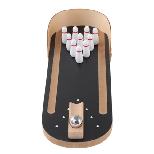 ANDRESLAD 木製ミニ卓上ボウリングゲーム 可能ランチャー付き 投球楽しい 室内遊び向け ストレス解消 家 オフィス 学校用
