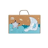 Precioso set formado por una mantita polar en color azul y una lámpara led con forma de estrella.