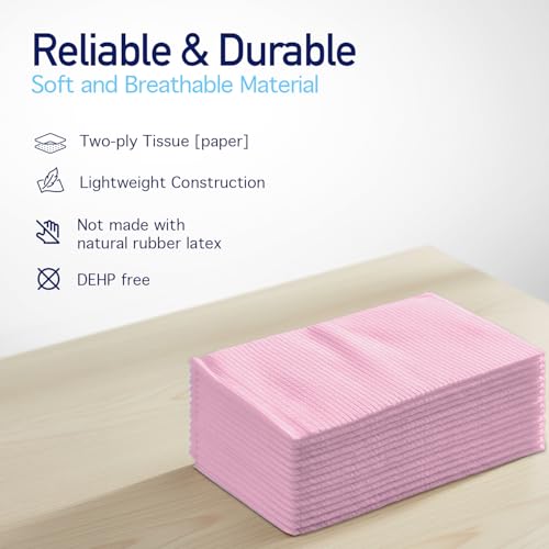 Image of Dynarex Disposable Drape Sheets - 40 inch x 48 inch (Case of 100), Mauve, 2-Ply Tissue Paper for Patient Privacy, Exams, and Procedures