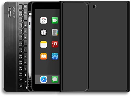 Capa Novo iPad 7a, 8a e 9a Geração com Teclado e Compart. para Pencil Preta
