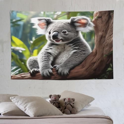 Tapisserie koala PAZZK tenture murale esthetique tapis mural salon 150x230
