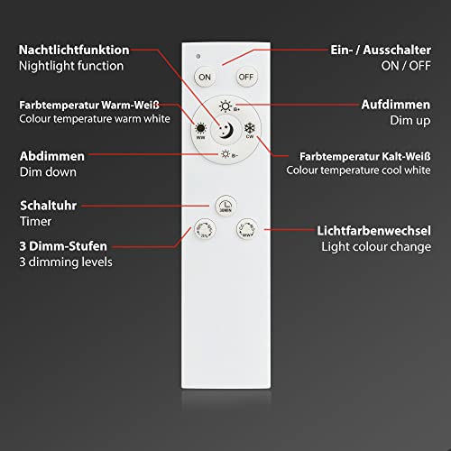 Lampe LED de chambre BRILONER grand format dimmable en aluminium
