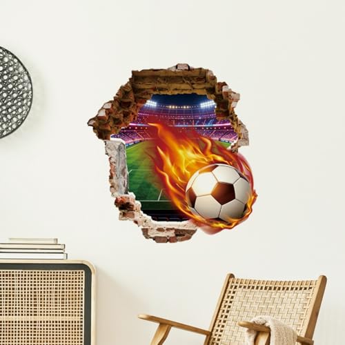 Vinilo Decorativo de Fútbol con Llama Dinámica 40x40 cm miniatura 2