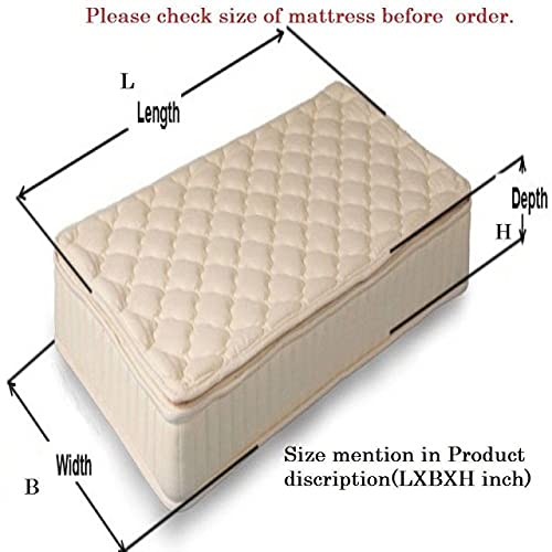 Image of UNQ Cotton Zipper 300 TC Single Bed 75x30x4 Inches Mattress Cover (Multicolor)