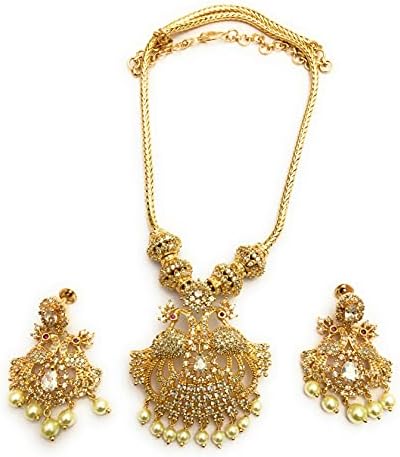 Sasitrends One Gram Micro Gold Plated Peacock Necklace Set for Women and Girls