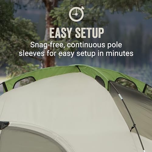 Image of Coleman Montana Camping Tent with Rainfly, Weatherproof Family Tent Sets Up in 15 Mins, Fits Multiple Airbeds