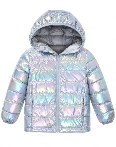 Image of Lovekider Girls Winter Coat Shiny Gradient Lightweight Puffer Jacket 4-12Y