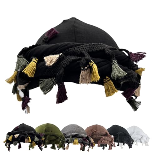 Image of Turban for Men Adjustable Halo Silk Satin Lined Cap for Women Durag Twist Head Wraps Hat Elastic Pre Tie Beniee