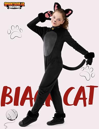 Disfraz completo de niña Gato Negro suave para Halloween miniatura 2