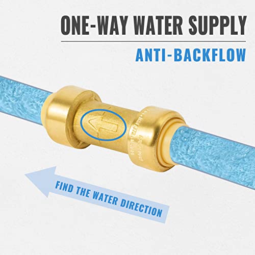 SUNGATOR 1/2 Inch Check Valve, No Lead Brass Push To