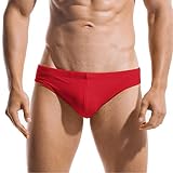 AIMPACT Solid Men's Swim Briefs Quick Dry Swimwear with Drawstring