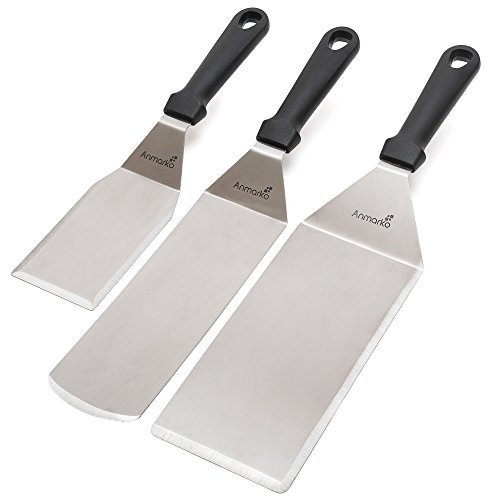 Exklusives Grillwender Set aus hochwertigem Edelstahl - BBQ Grillset in erstklassiger Qualität für Hamburger & Braten - Bratenwender und Bratenheber für Indoor und Outdoor