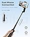 Viozon Aluminum Alloy Wireless Selfie Stick, Lightweight Extendable Pocket-Size Phone Stick with Remote, Compact Travel Selfie Stick Compatible with 4–7
