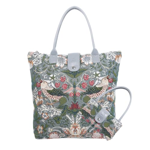 Signare Bolsa de tela de tapiz, diseño plegable, 18 patrones diferentes (plegable) (gris ladrón fresa)