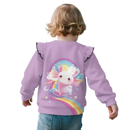 Girl Sweatshirt Clothes Ruffle Sleeves Girls Graphic Long Sleeve Sweatshirts Soft Toddlers Crew Neck Sweatshirt4