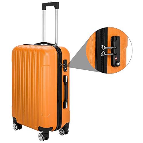 amopacorp Secure & Stylish 3-in-1 Multifunctional Large Capacity Traveling Storage Suitcase Luggage Set Ergonomic Trolley Case, Orange4