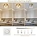 Gold Ceiling Light Fixtures, 14.17'' Flush Mount Modern Ceiling Lights with Clear Hammered Glass Shade, 3-Light Drum Chandelier Lighting Fixture for Kitchen Bedroom Entryway Bathroom Hallway Laundry