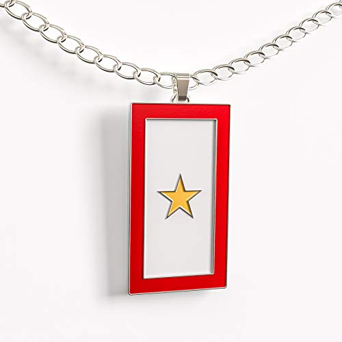 Happy Kisses Blue Star Service Flag Necklace – Blue Star Mom Pendant– One, Two & Three Stars – Message Card4