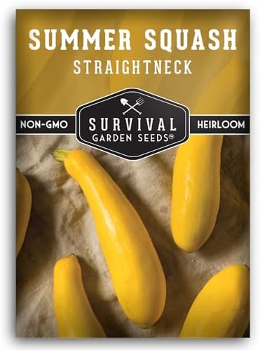 Survival Garden Seeds - Straightneck Summer Squash Seed for Plant...