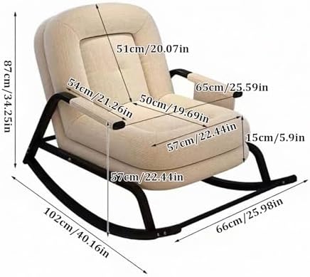 Oversized Adjustable Patio Rocking Chair with Foot Rest - Comfortable Rocker for Living Room, Bedroom & Balcony (25.98" x 40.16" x 34.25") - Relax in Style