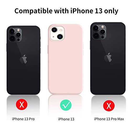 Designed for iPhone 14 Case and iPhone 13 Case, Silicone Protective Phone Case [Enhanced Screen and Camera Protection] with Soft Microfiber Lining, cute for iPhone 14/13 6.1 inch, Pink