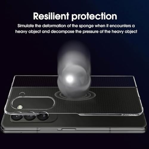 Image of TechTrendz Polycarbonate Premium Thin Transparent Hard PC with Non-Slip Grip Protective Case Cover for Samsung Galaxy Z Fold 5 / Z Fold5 5G (2022) - Clear