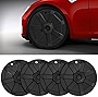 BASENOR 2023 2022 2021 Tesla Model Y Wheel Cover 19 Inch Hubcaps Cybertruck Wheel Hub Caps Rim Protectors Cover Replacement Matte Black HubCap Exterior Accessories Set of 4