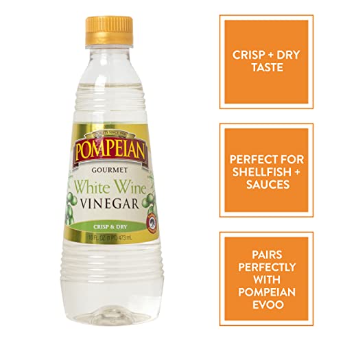 image for Pompeian Gourmet White Wine Vinegar, Bright & Fresh Flavor, Perfect fo