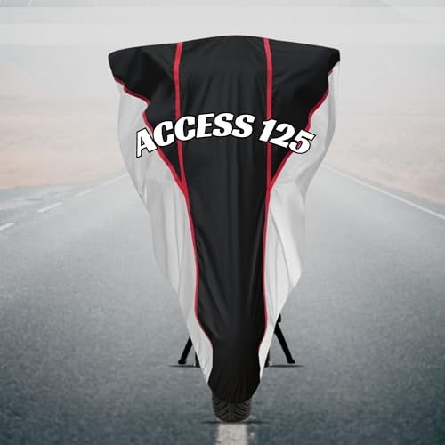 Image of Motorcycle Scooty Body Cover for Outdoor Use - Heavy Fabric Water Resistant Two Wheeler Cover with UV, Dust & Rain Protection Compatible for Access 125