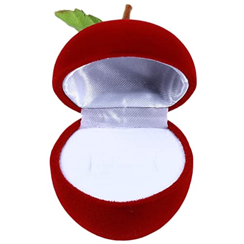 Apple Shape Jewelry Box Container For Rings Earrings Christmas Gift Storage Case Trinket Case,Red #TOP3
