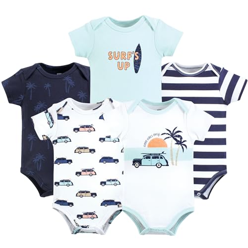 Image of Hudson Baby Unisex Baby Cotton Bodysuits 5-pack