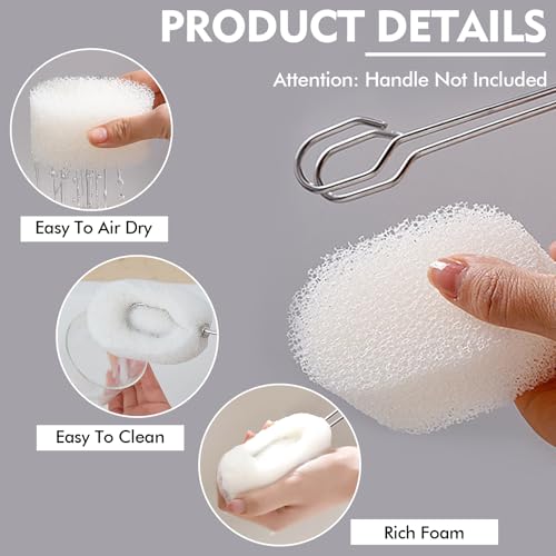 Image of 12PCS Bottle Brush Replacement Sponge Cup Cleaning Brush Sponges Head Baby Bottle Scrubber Brush Replacement Sponge (Replacement Sponges 12PCS)