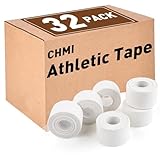CHMI Athletic Tape,White Sports Tape (32 Pack), 320 Yards Rolls Very Strong Easy Tear NO Sticky Residue Best Tape for Gymnastics Climbing Bat Injuries Medical (1.5 Inch X 320 Yards).