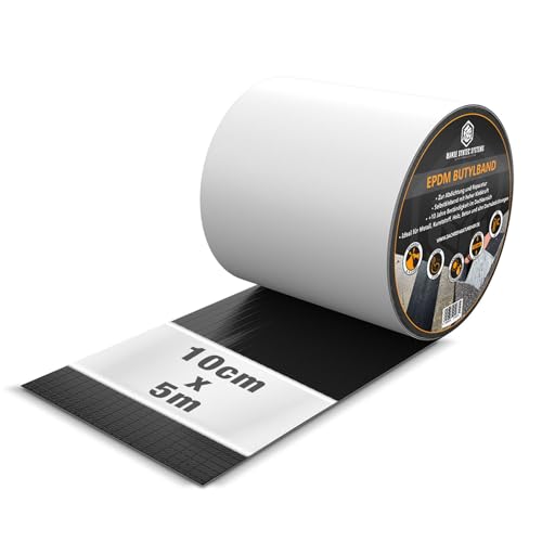 HSS Butylband EPDM 1 3 mm gewebeverstärkt 10 cm x 5 m selbstklebendes Reparatur- und Abdichtungsband wasserdicht UV-beständig flexibel & haftstark