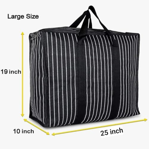 Image of BAZERA Bags Multipurpose Extra Large Big Heavy Duty Storage Organizer Reusable Canvas Shopper Bag with Strong Handles and Base with Covers Zip