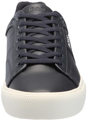 Image of BOSS Men's Aiden Logo Block Leather Low Top Sneakers | Casual Shoes