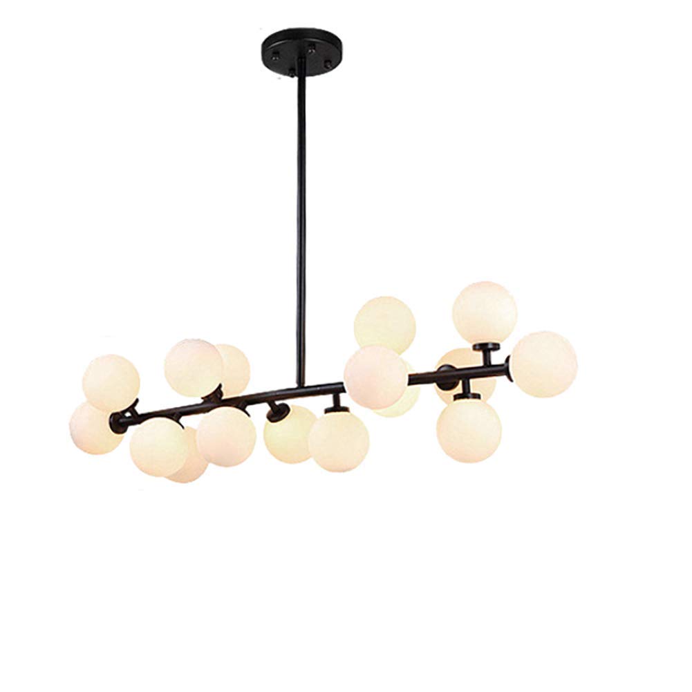LYMSXAZOU Mid Century Industrial Chandelier25 Black Metal Lights Modern Ceiling Fixture for Dining Room & Bedroom Stylish Kitchen Lighting Decor