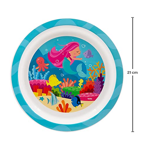 BUBA Kit Refeição Aventuras - Sereia, Modelo: 15371, Cor: Colorido, Tamanho único