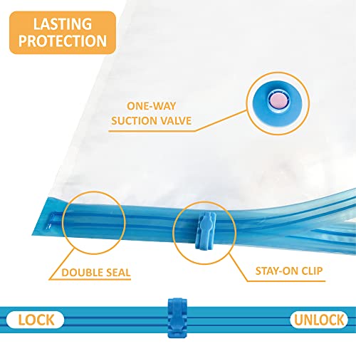 image for Cozy Essential 10 Jumbo Vacuum Storage Bags, Space Saver Bags Compress
