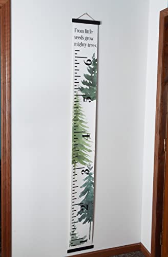 Watercolor Trees Canvas Growth Chart for Wall Nursery Decor -