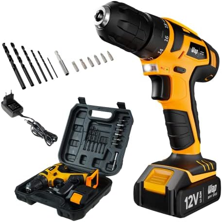 WAP Parafusadeira e Furadeira à Bateria 12V BPF-12K3, Kit de 13 Acessórios e Maleta, Empunhadura Emborrachada, Bivolt