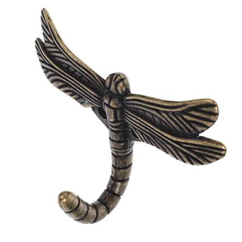 EPIGEIST Gancho de Pared Decorativo con Diseño de Libélula Vintage Perchero Mural Resistente para Colgar Llaves Ropa y Accesorios para Entrada y Dormitorio Acabado Bronce Antiguo