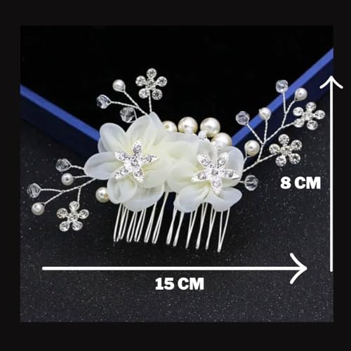 Enfeite de Cabelo Para Noiva Casamento Pérola Flor Arranjo Debutante Madrinha Adulto Grampos Flores