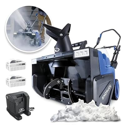 Snow Joe IONMAX Cordless Snow Blower and Melter with Electric Engine Type, 24 Volt, Blue