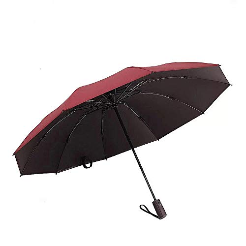 [Rain House] 折りたたみ傘 逆折り式 自動開閉逆さ傘 晴雨兼用防風軽量旅行車逆さ傘、男性用多色での大きな日＆雨傘 紫外線カットReverse Automatic Open Close Folding Umbrella (赤)のサムネイル