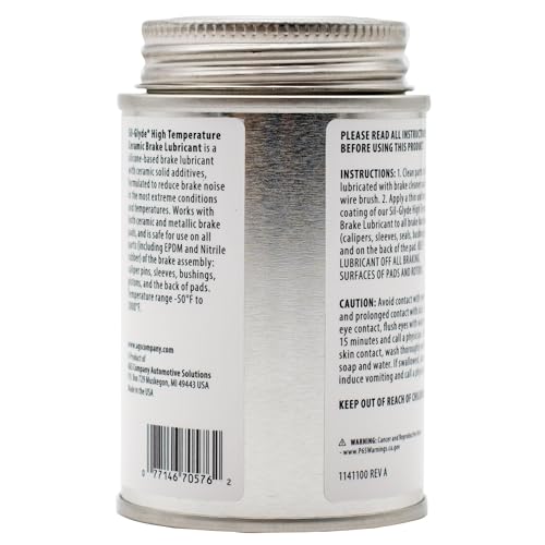 Image of AGS Automotive Solutions Brush Top Can Ceramic-Glyde Silicone Brake Lubricant, 4oz, Compatible with Ceramic and Metallic Brake Pads, Noise Reduction Technology (Pack of 2)